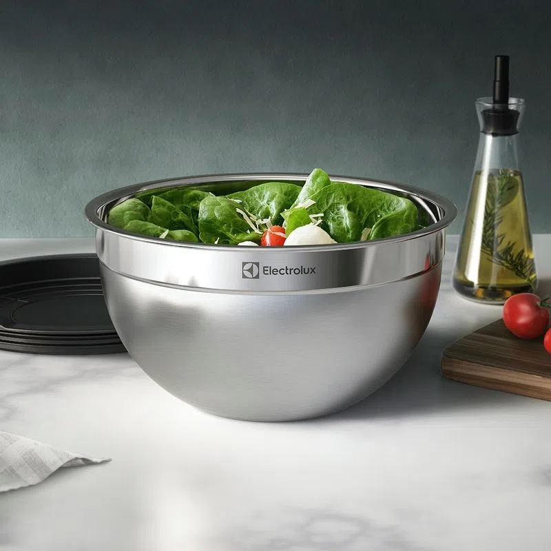 Conjunto de Bowls Tigelas de Inox com Tampa Plástica - Electrolux - bowl - tigela - bowl inox