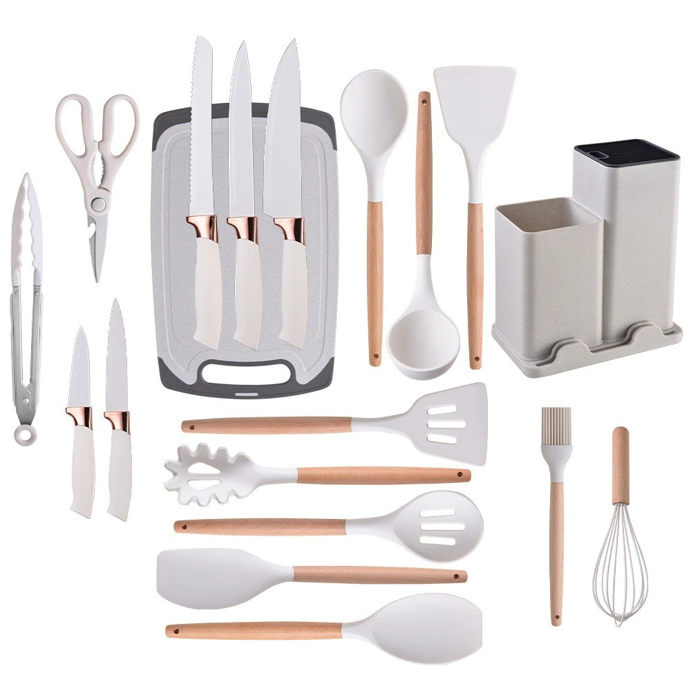 Kit Completo Jogo Utensílios de Cozinha Luxo 19 Peças