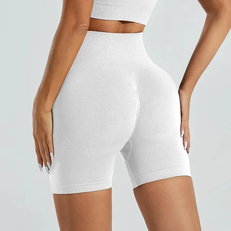 Verão cintura alta shorts de yoga para mulheres moda e sexy calças de fitness cor sólida yoga leggings calças elásticas