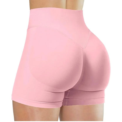 Verão cintura alta shorts de yoga para mulheres moda e sexy calças de fitness cor sólida yoga leggings calças elásticas