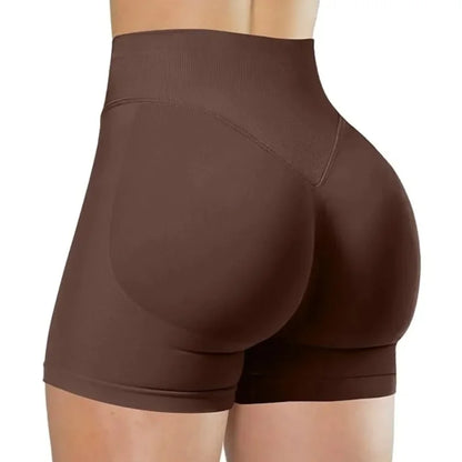 Verão cintura alta shorts de yoga para mulheres moda e sexy calças de fitness cor sólida yoga leggings calças elásticas