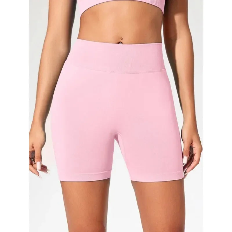 Verão cintura alta shorts de yoga para mulheres moda e sexy calças de fitness cor sólida yoga leggings calças elásticas