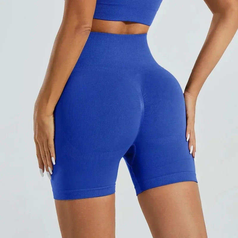 Verão cintura alta shorts de yoga para mulheres moda e sexy calças de fitness cor sólida yoga leggings calças elásticas
