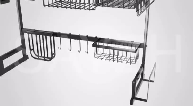 Escorredor Rack Aço Inoxidável 65cm Ajustável Organizador Louça Preto Suspenso Modular Cozinha