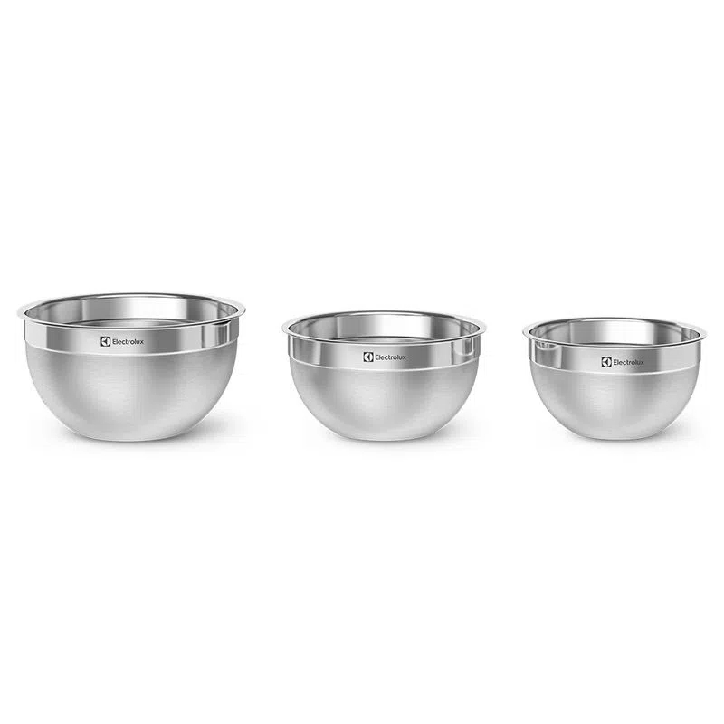 Conjunto de Bowls Tigelas de Inox com Tampa Plástica - Electrolux - bowl - tigela - bowl inox