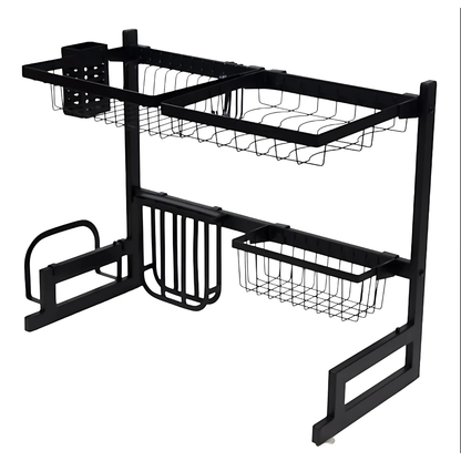Escorredor Rack Aço Inoxidável 65cm Ajustável Organizador Louça Preto Suspenso Modular Cozinha