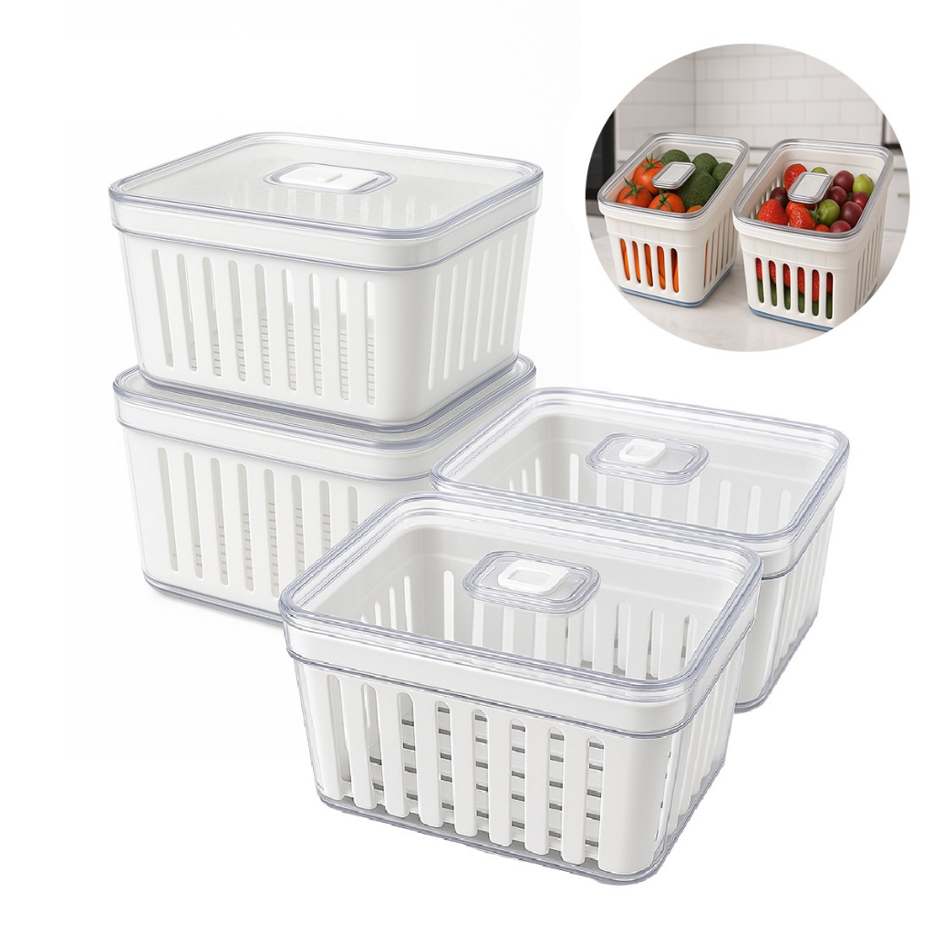 Kit Organizador de Geladeira 3.8 Litros