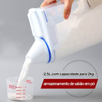 2PCS Dispenser Organizador Lavanderia 2,5L Ideal para Arroz Grãos Produtos de Limpeza e Ração Multiuso