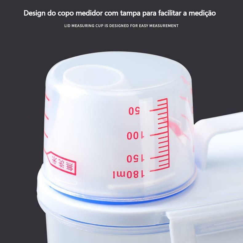 2PCS Dispenser Organizador Lavanderia 2,5L Ideal para Arroz Grãos Produtos de Limpeza e Ração Multiuso