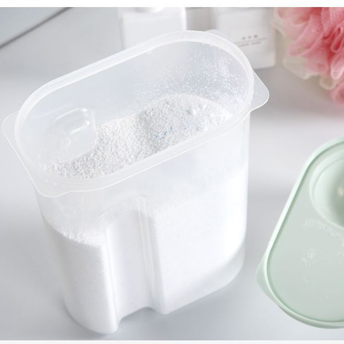 2PCS Dispenser Organizador Lavanderia 2,5L Ideal para Arroz Grãos Produtos de Limpeza e Ração Multiuso