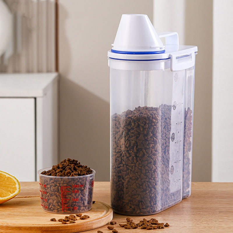2PCS Dispenser Organizador Lavanderia 2,5L Ideal para Arroz Grãos Produtos de Limpeza e Ração Multiuso