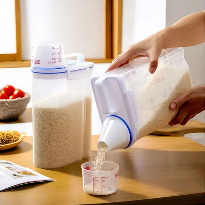 2PCS Dispenser Organizador Lavanderia 2,5L Ideal para Arroz Grãos Produtos de Limpeza e Ração Multiuso