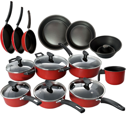 Jogo Panelas 13 Peças Antiaderente Conjunto Kit Frigideira Caçarola Fervedor Cozinha Completa