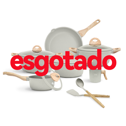 Jogo 5 Panelas de Indução Gás Panelas Revestido em Cerâmica Granito Antiaderente