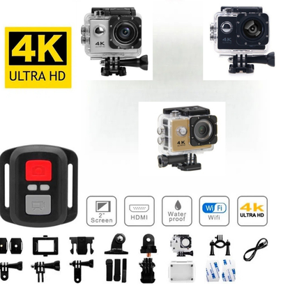 Câmera WIFI esportiva Full HD 4K à prova d'água